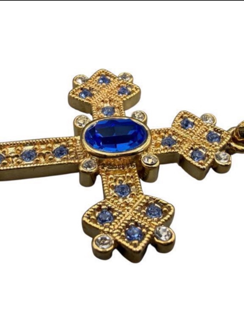 Vintage Camrose & Kross Jacqueline B. Kennedy (JBK)gold tone reproduction cross - Picture 5 of 5